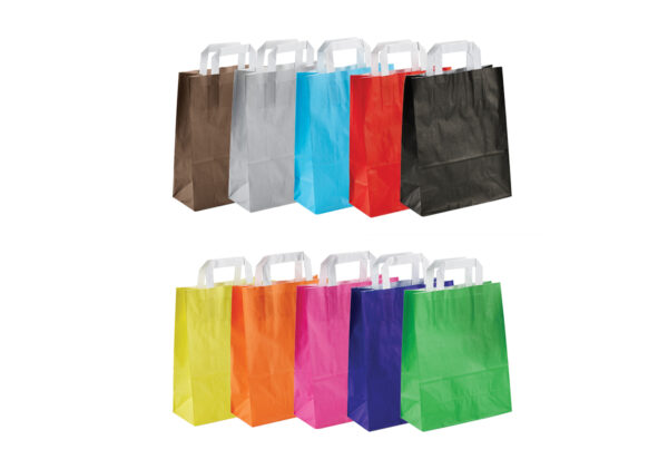 Carrier bag - coloured - with flat handles