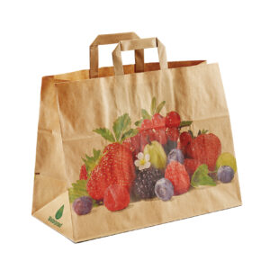 Papiertragetaschen – Obst und Gemüse – mit Flachhenkel