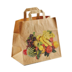 Papiertragetaschen – Obst und Gemüse – mit Flachhenkel